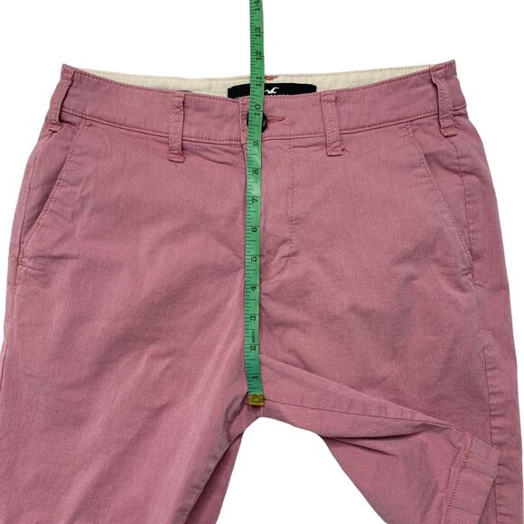 HOLLISTER Epic Flex Flat Front Short 9" in Pale Red Stripe Size 26 Mens Chino - Picture 6 of 7